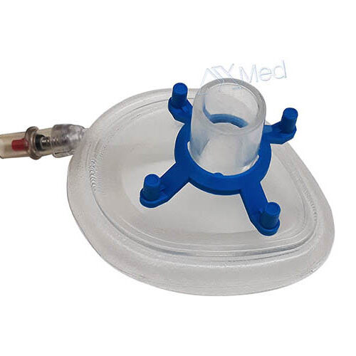 Máscara facial de (VNI) em (PVC) com coxim inflável nº.0 neonatal